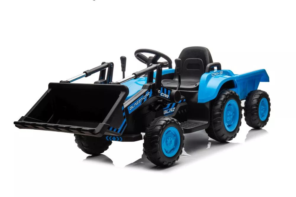 Akumuliatorinis traktorius su kaušu LEAN CARS BW-X002A, mėlynas