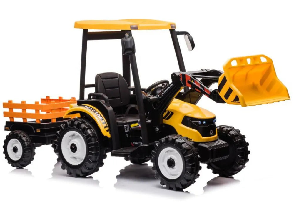 Akumuliatorinis traktorius su priekaba Hercules Yellow 24V