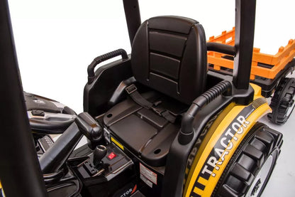 Akumuliatorinis traktorius su priekaba Hercules Yellow 24V