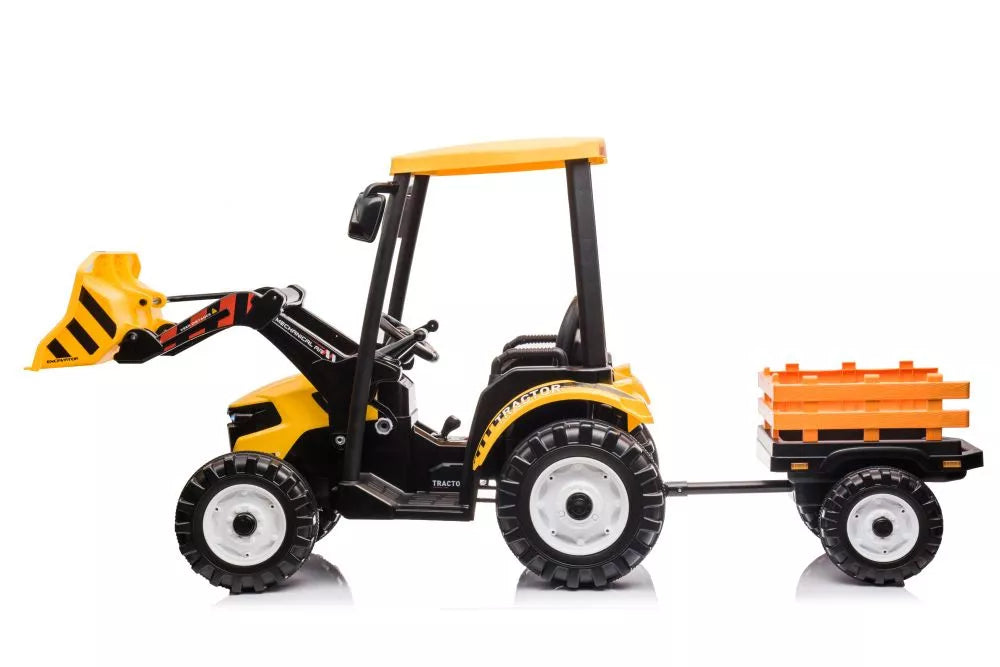 Akumuliatorinis traktorius su priekaba Hercules Yellow 24V