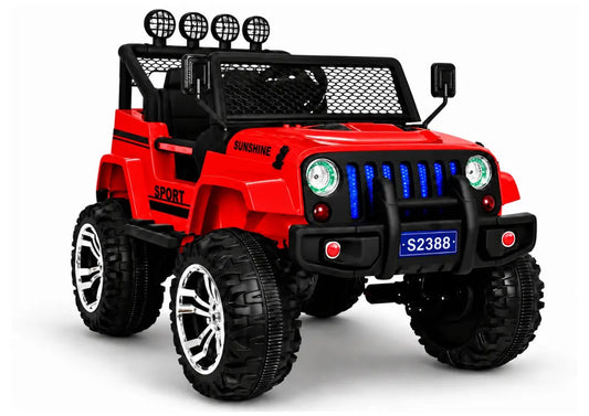 Akumuliatorinis visureigis Jeep S2388, baltas, 4x45W, su nuotolinio valdymo pulteliu ir LED žibintais