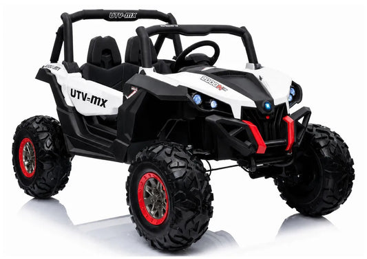Baltas elektrinis vaikiškas visureigis Jeep XMX