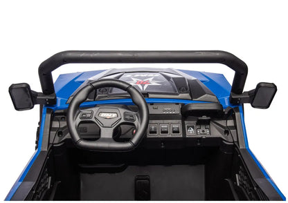 Baterija varomas 6 ratų elektromobilis XB-1038A 4x4 24V, mėlynas