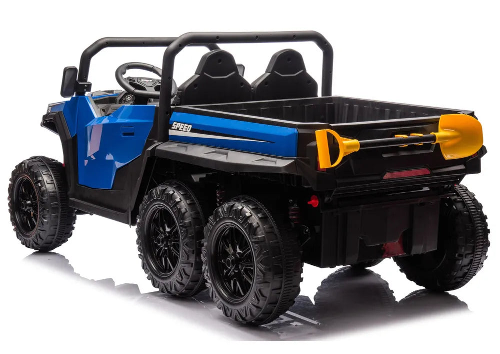 Baterija varomas 6 ratų elektromobilis XB-1038A 4x4 24V, mėlynas