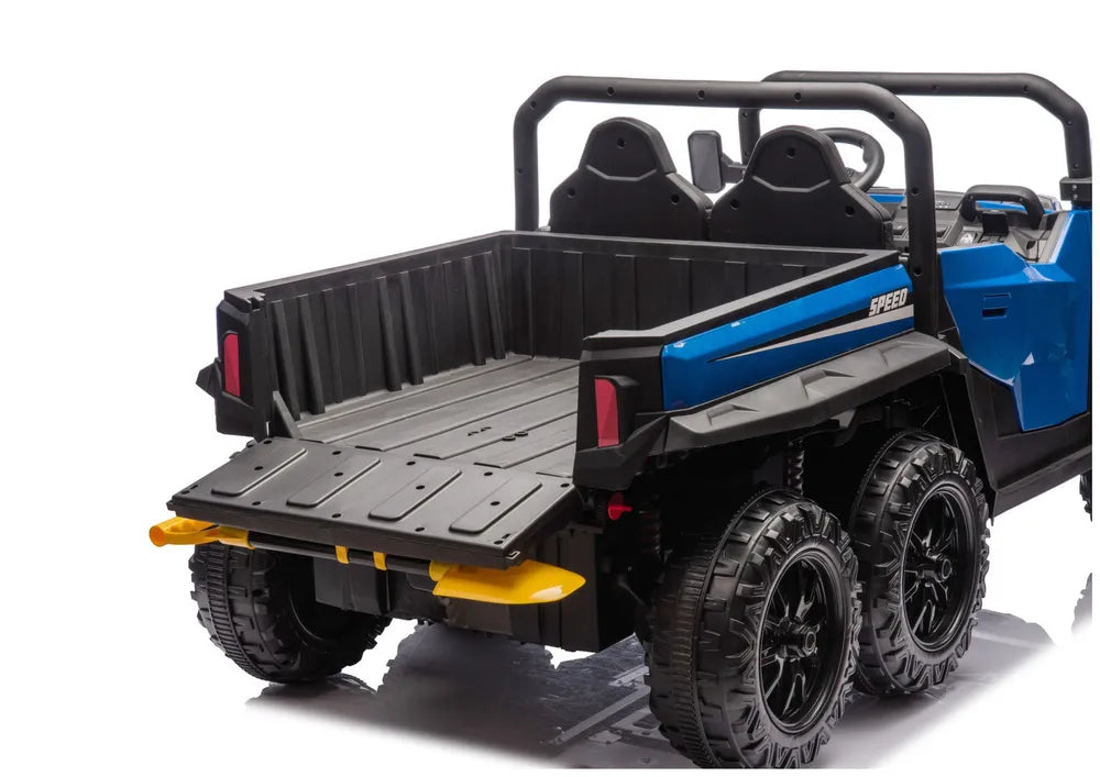 Baterija varomas 6 ratų elektromobilis XB-1038A 4x4 24V, mėlynas