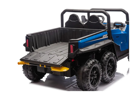 Baterija varomas 6 ratų elektromobilis XB-1038A 4x4 24V, mėlynas