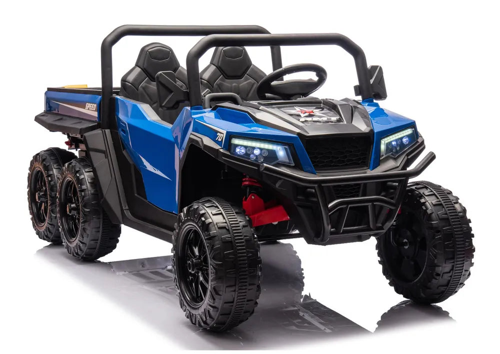 Baterija varomas 6 ratų elektromobilis XB-1038A 4x4 24V, mėlynas