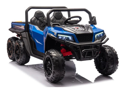 Baterija varomas 6 ratų elektromobilis XB-1038A 4x4 24V, mėlynas