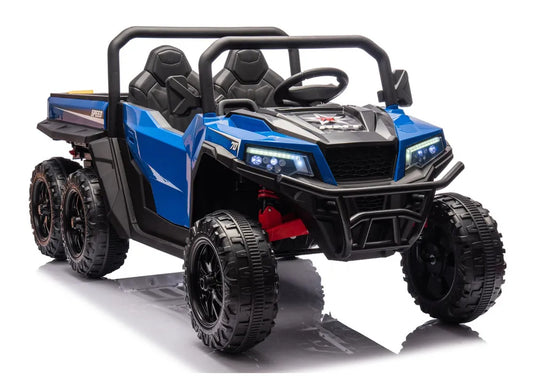 Baterija varomas 6 ratų elektromobilis XB-1038A 4x4 24V, mėlynas