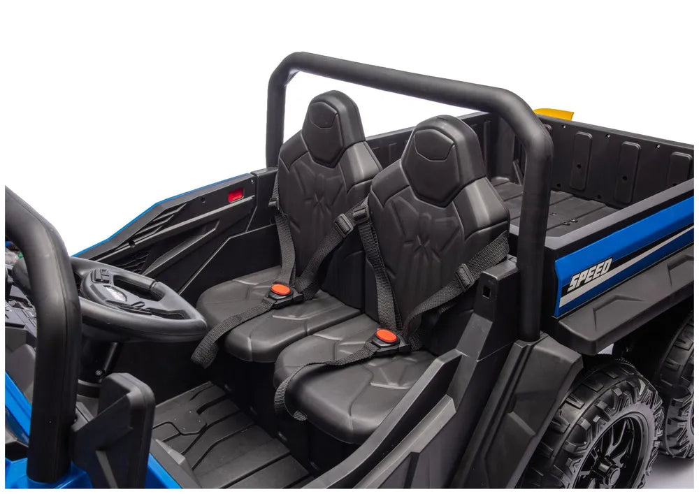 Baterija varomas 6 ratų elektromobilis XB-1038A 4x4 24V, mėlynas