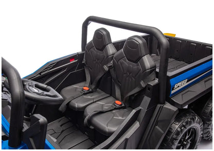 Baterija varomas 6 ratų elektromobilis XB-1038A 4x4 24V, mėlynas