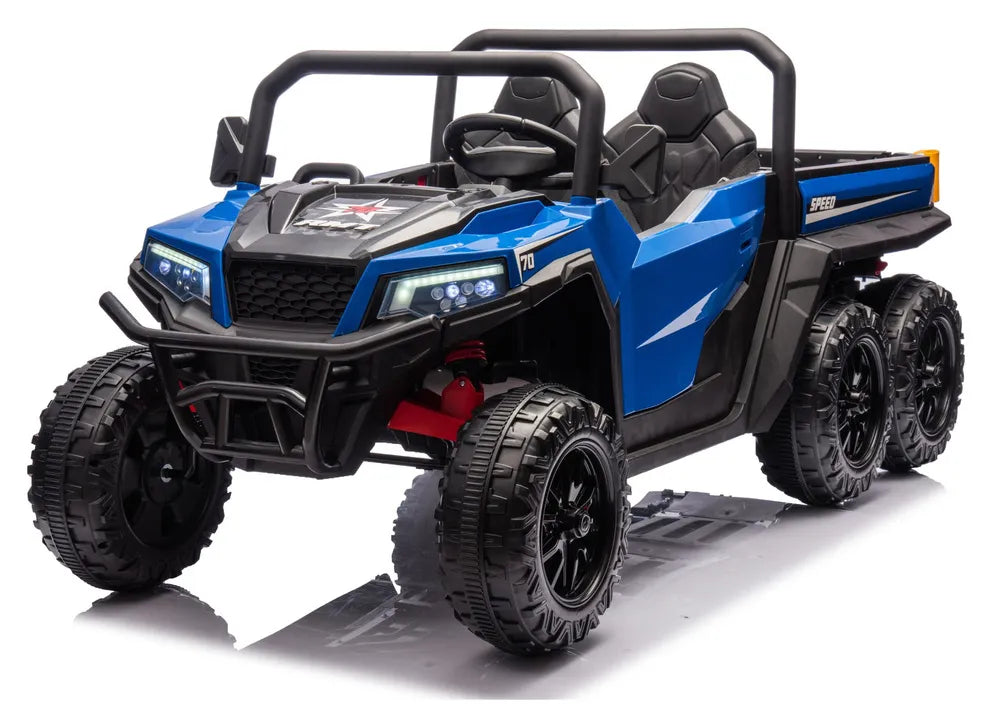 Baterija varomas 6 ratų elektromobilis XB-1038A 4x4 24V, mėlynas