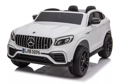Dvivietis akumuliatorinis automobilis Mercedes GLC 63S LED žibintai MP3 Baltas