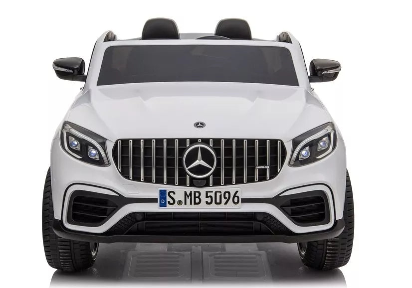 Dvivietis akumuliatorinis automobilis Mercedes GLC 63S LED žibintai MP3 Baltas