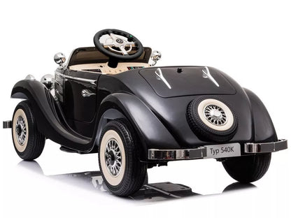 Elektrikinis vaikiškas automobilis Mercedes 540K, juodas