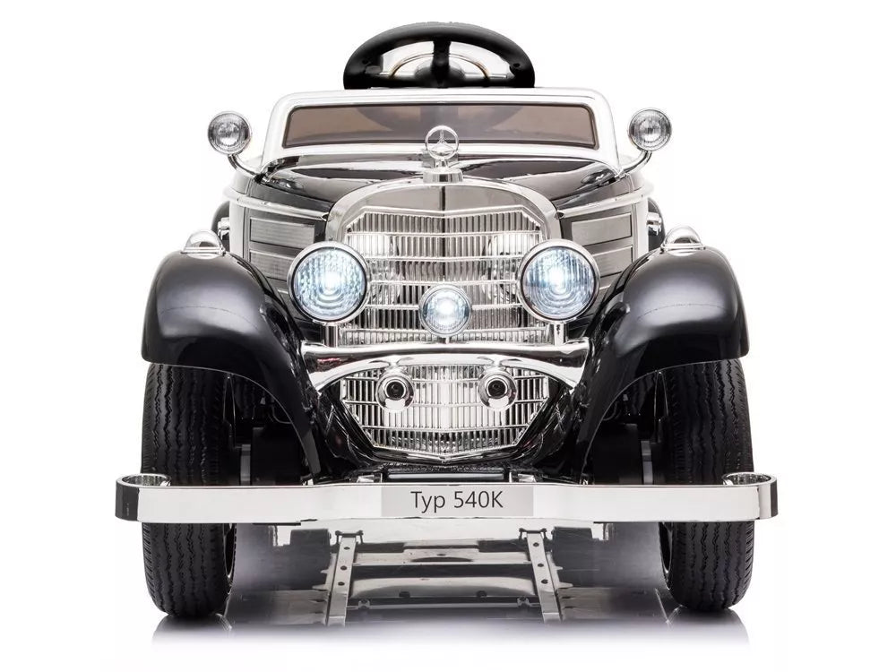 Elektrikinis vaikiškas automobilis Mercedes 540K, juodas