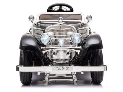 Elektrikinis vaikiškas automobilis Mercedes 540K, juodas