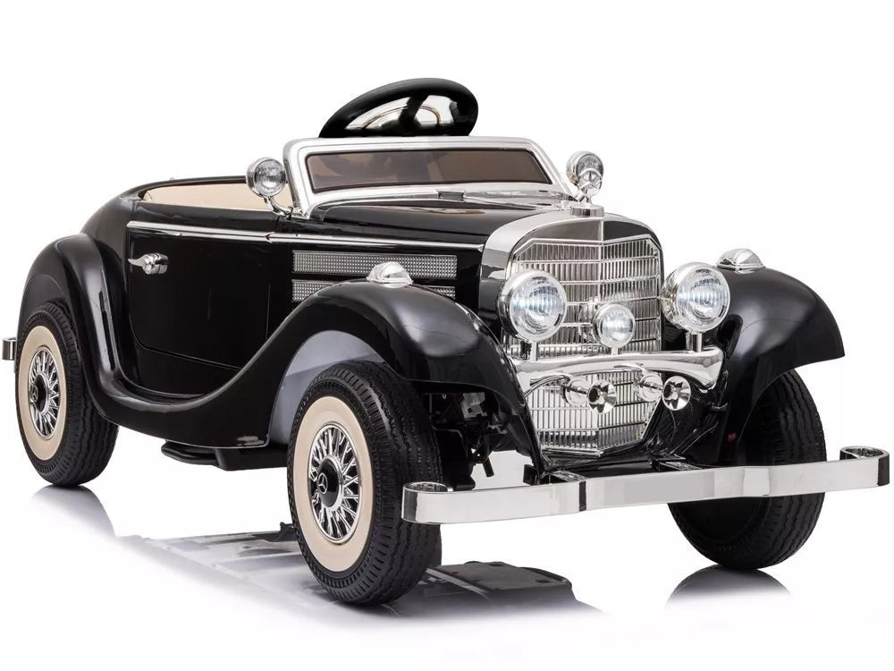 Elektrikinis vaikiškas automobilis Mercedes 540K, juodas