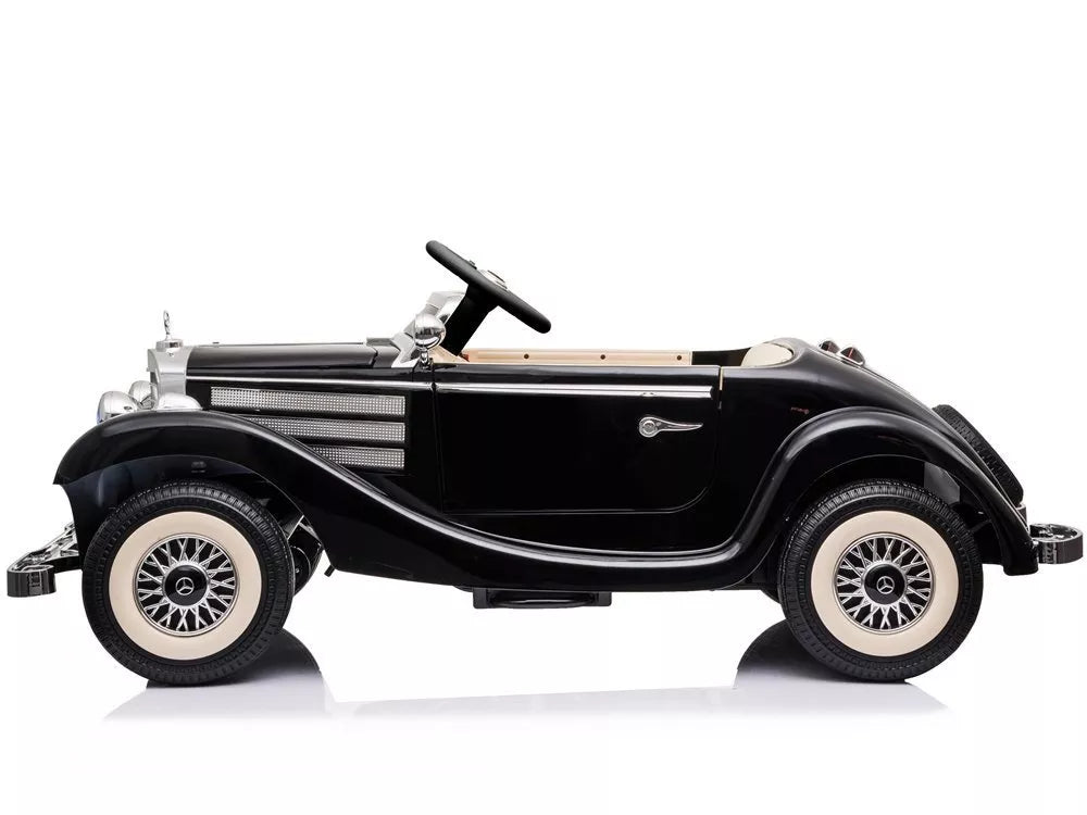 Elektrikinis vaikiškas automobilis Mercedes 540K, juodas