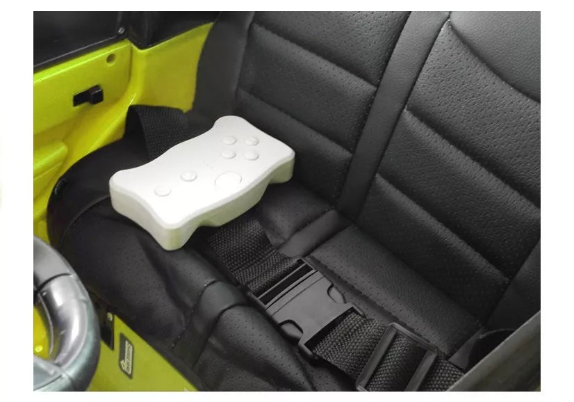 Elektrinis automobilis vaikams HL1638 su LED šviesomis, MP3 ir nuotolinio valdymo pultu, žalias