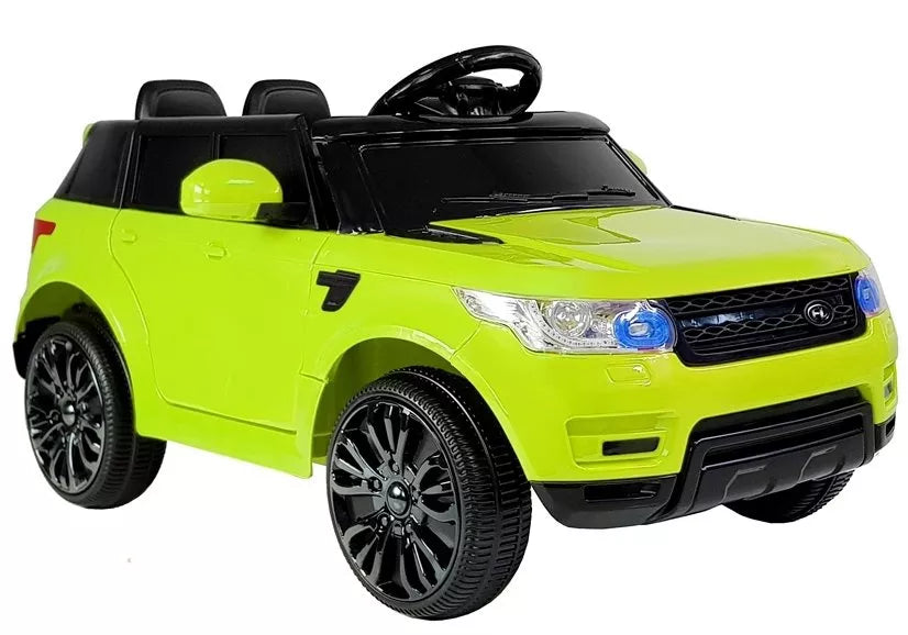 Elektrinis automobilis vaikams HL1638 su LED šviesomis, MP3 ir nuotolinio valdymo pultu, žalias