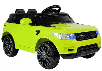 Elektrinis automobilis vaikams HL1638 su LED šviesomis, MP3 ir nuotolinio valdymo pultu, žalias