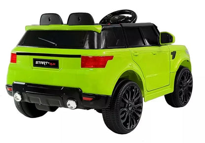 Elektrinis automobilis vaikams HL1638 su LED šviesomis, MP3 ir nuotolinio valdymo pultu, žalias