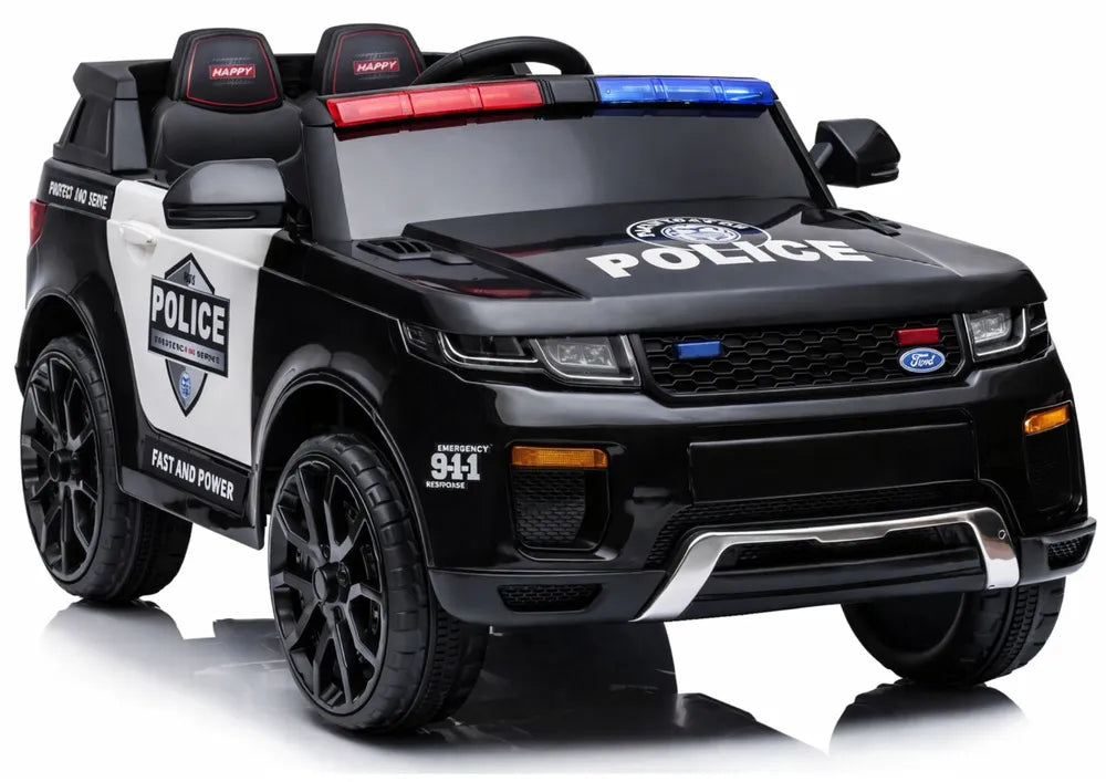 Elektrinis policijos automobilis LEAN CARS BBH-021, juodas