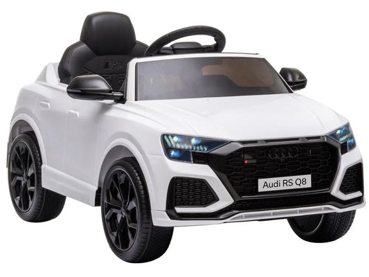 Elektrinis vaikiškas automobilis Audi RS Q8, baltas