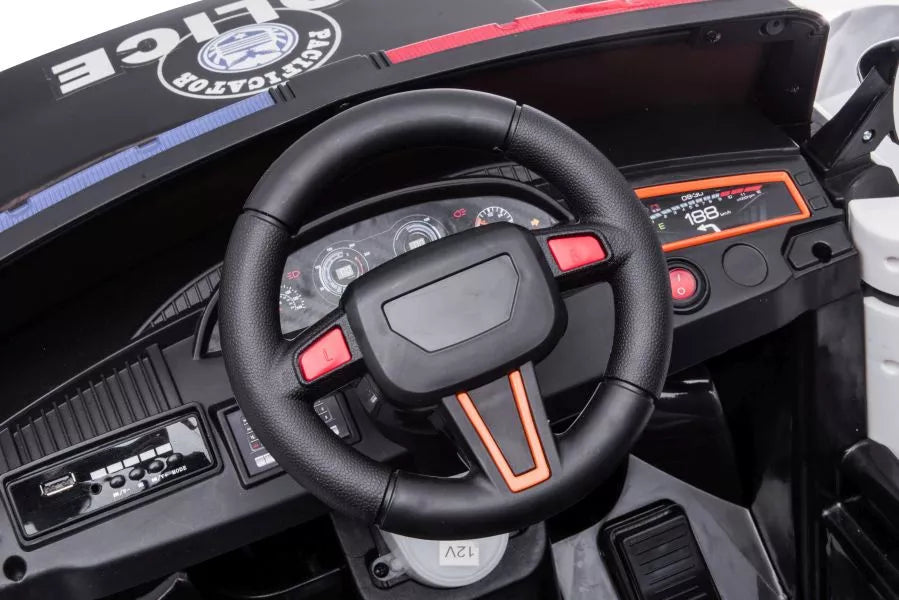 Elektrinis vaikiškas automobilis BBH-021 Policija, baltas