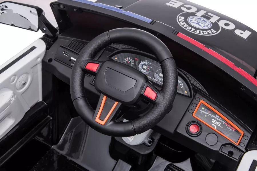 Elektrinis vaikiškas automobilis BBH-021 Policija, baltas