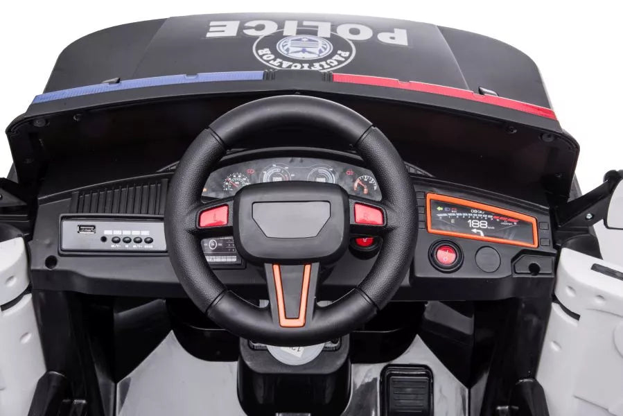 Elektrinis vaikiškas automobilis BBH-021 Policija, baltas