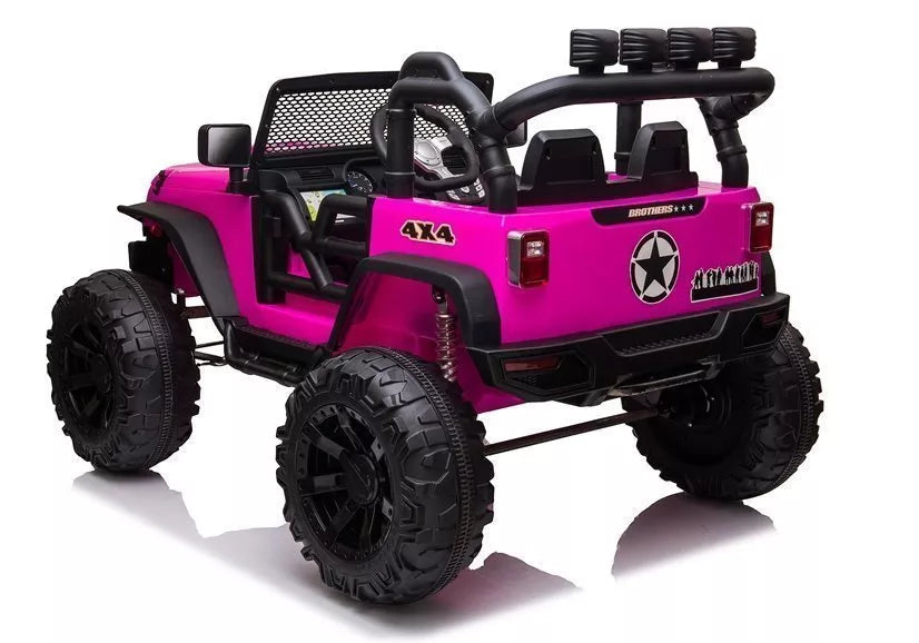 Elektrinis vaikiškas automobilis Jeep JC666 rožinės spalvos
