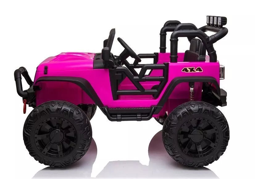 Elektrinis vaikiškas automobilis Jeep JC666 rožinės spalvos