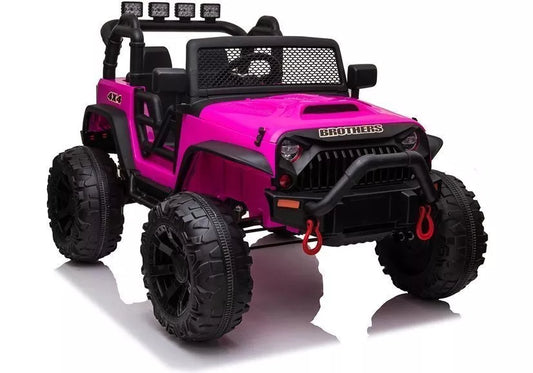 Elektrinis vaikiškas automobilis Jeep JC666 rožinės spalvos