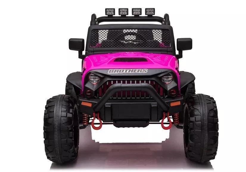 Elektrinis vaikiškas automobilis Jeep JC666 rožinės spalvos