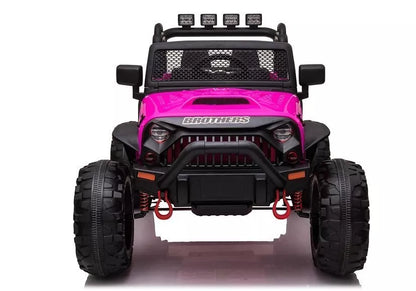 Elektrinis vaikiškas automobilis Jeep JC666 rožinės spalvos