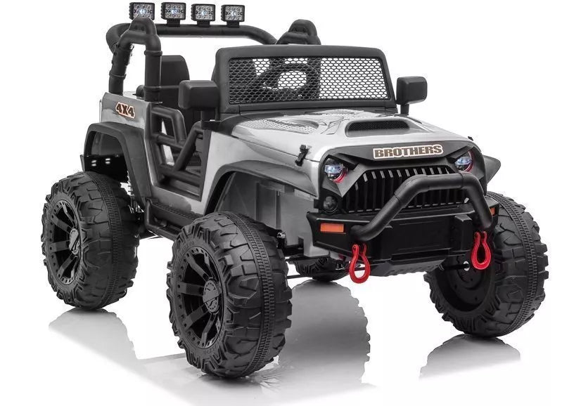 Elektrinis vaikiškas automobilis Jeep JC666, sidabrinis