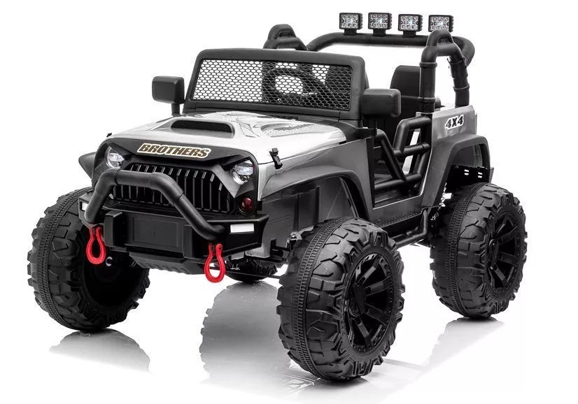 Elektrinis vaikiškas automobilis Jeep JC666, sidabrinis