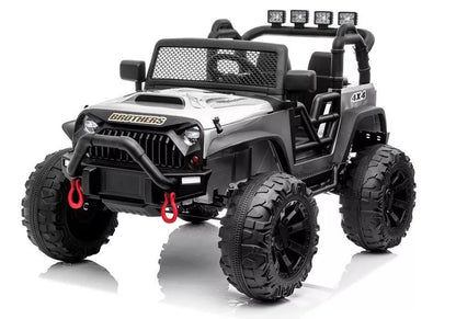 Elektrinis vaikiškas automobilis Jeep JC666, sidabrinis