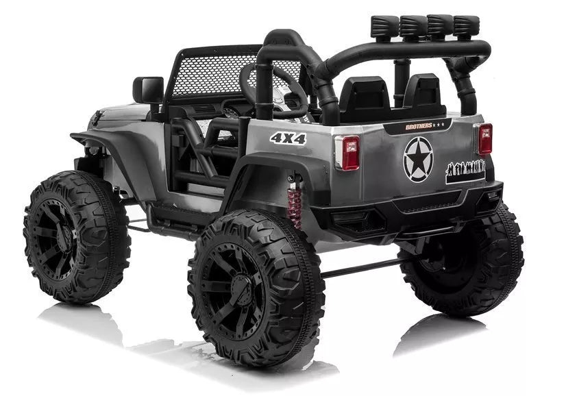Elektrinis vaikiškas automobilis Jeep JC666, sidabrinis