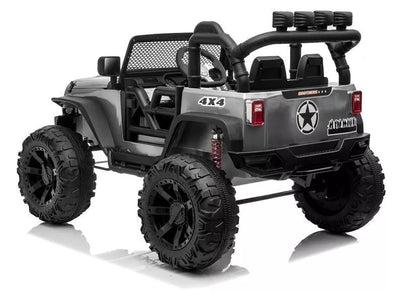 Elektrinis vaikiškas automobilis Jeep JC666, sidabrinis