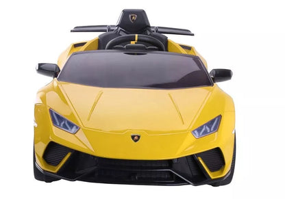 Elektrinis vaikiškas automobilis Lamborghini Huracan, geltonas