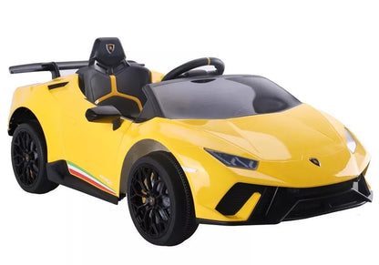 Elektrinis vaikiškas automobilis Lamborghini Huracan, geltonas
