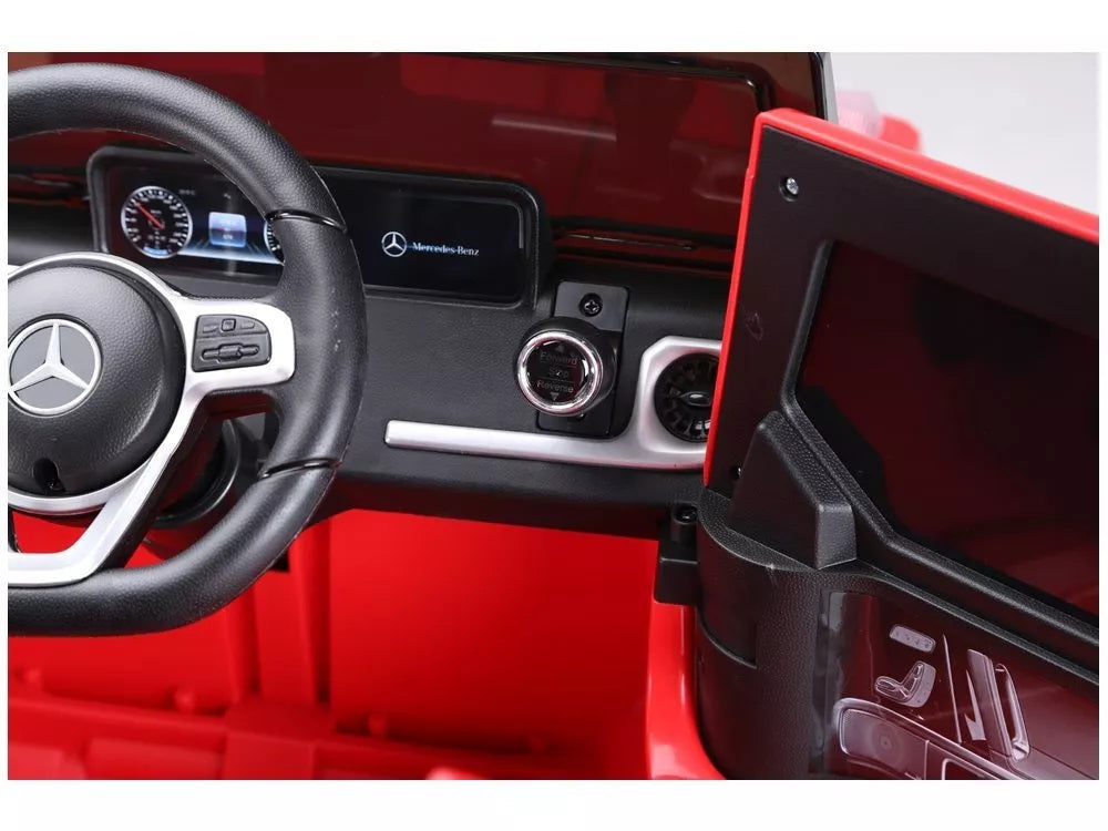 Elektrinis vaikiškas automobilis Mercedes G500 raudonos spalvos