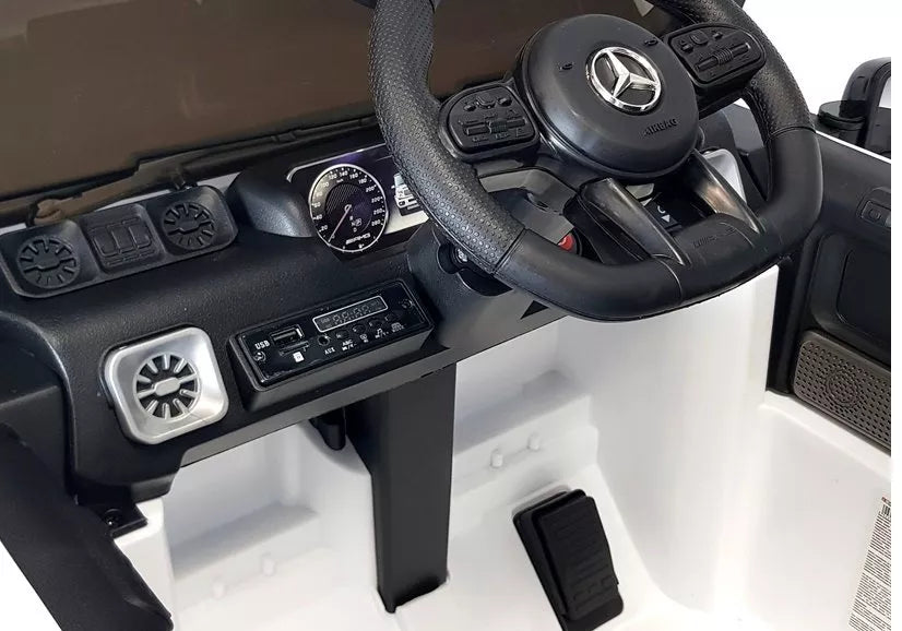 Elektrinis vaikiškas automobilis Mercedes G63, baltas