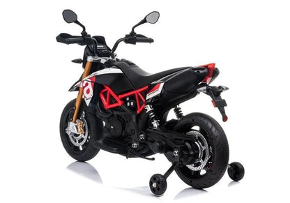 Elektrinis vaikiškas motociklas Aprilia A007, juodas ir raudonas