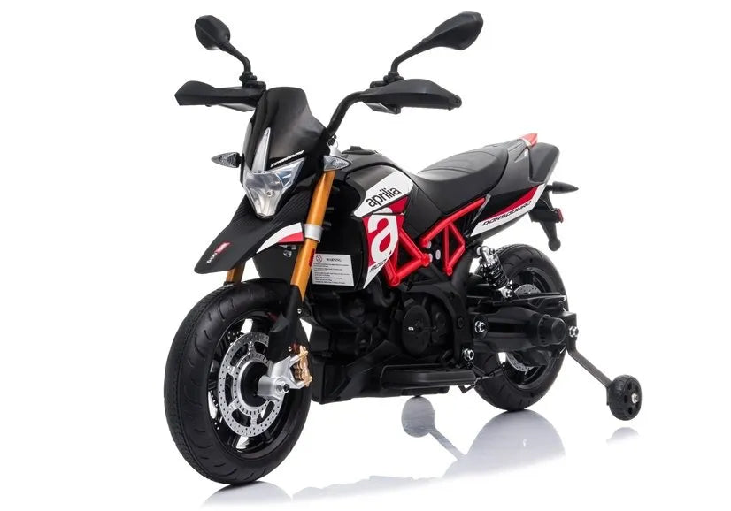 Elektrinis vaikiškas motociklas Aprilia A007, juodas ir raudonas