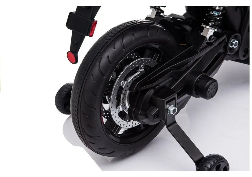 Elektrinis vaikiškas motociklas Aprilia A007, juodas ir raudonas