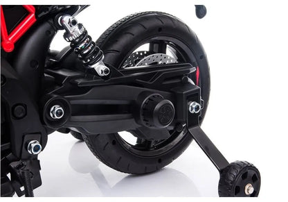 Elektrinis vaikiškas motociklas Aprilia A007, juodas ir raudonas